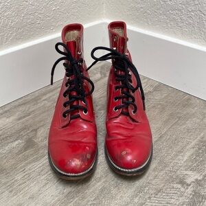 Vintage Red Leather Justin Boots
